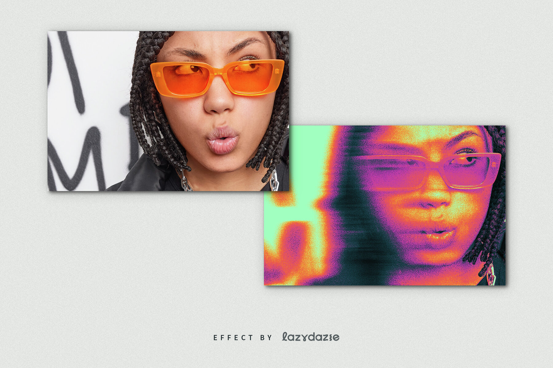 Colourful Acid Smudge Image Effect Mockup 8