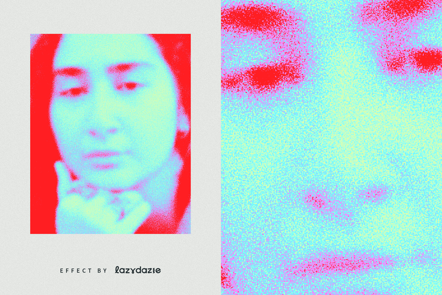 Colourful Grain Image Effect Mockup 6