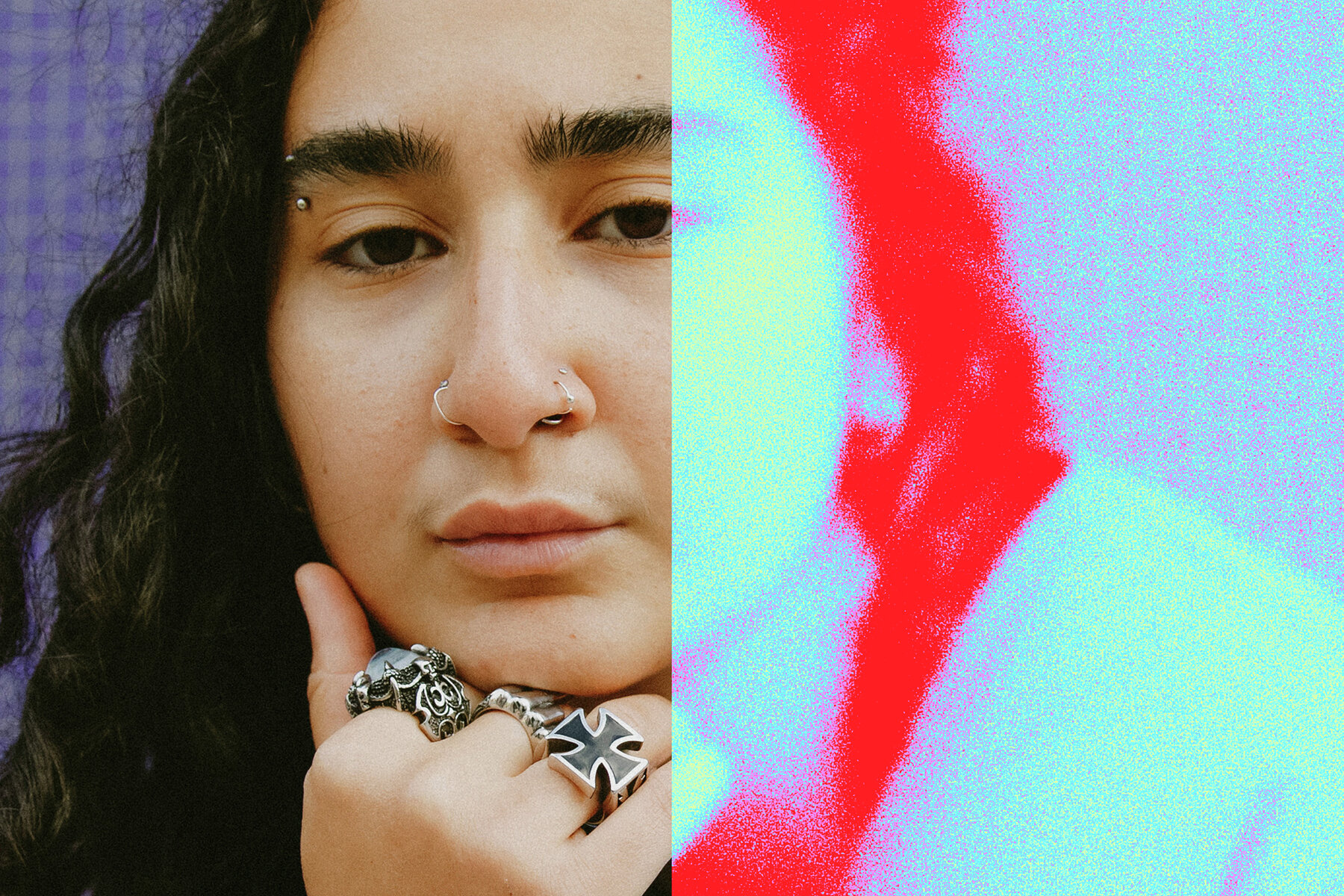 Colourful Grain Image Effect Mockup 7