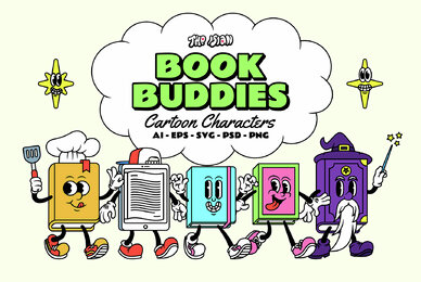 Book Buddies Cartoon Characters