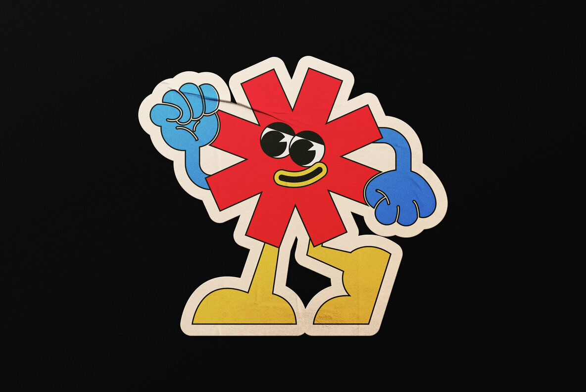 Wrinkled Plastic Stickers Mockup 2