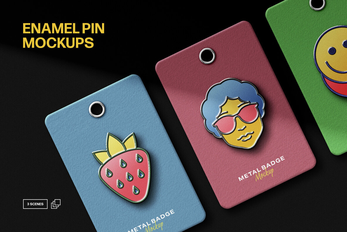 Enamel Pin Logo Mockups 1