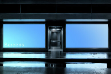 2 Glowing Storefront Screens Mockup