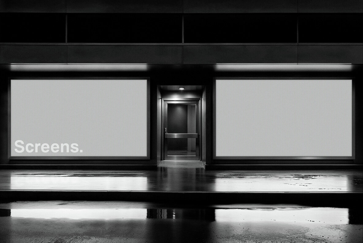 2 Glowing Storefront Screens Mockup 4