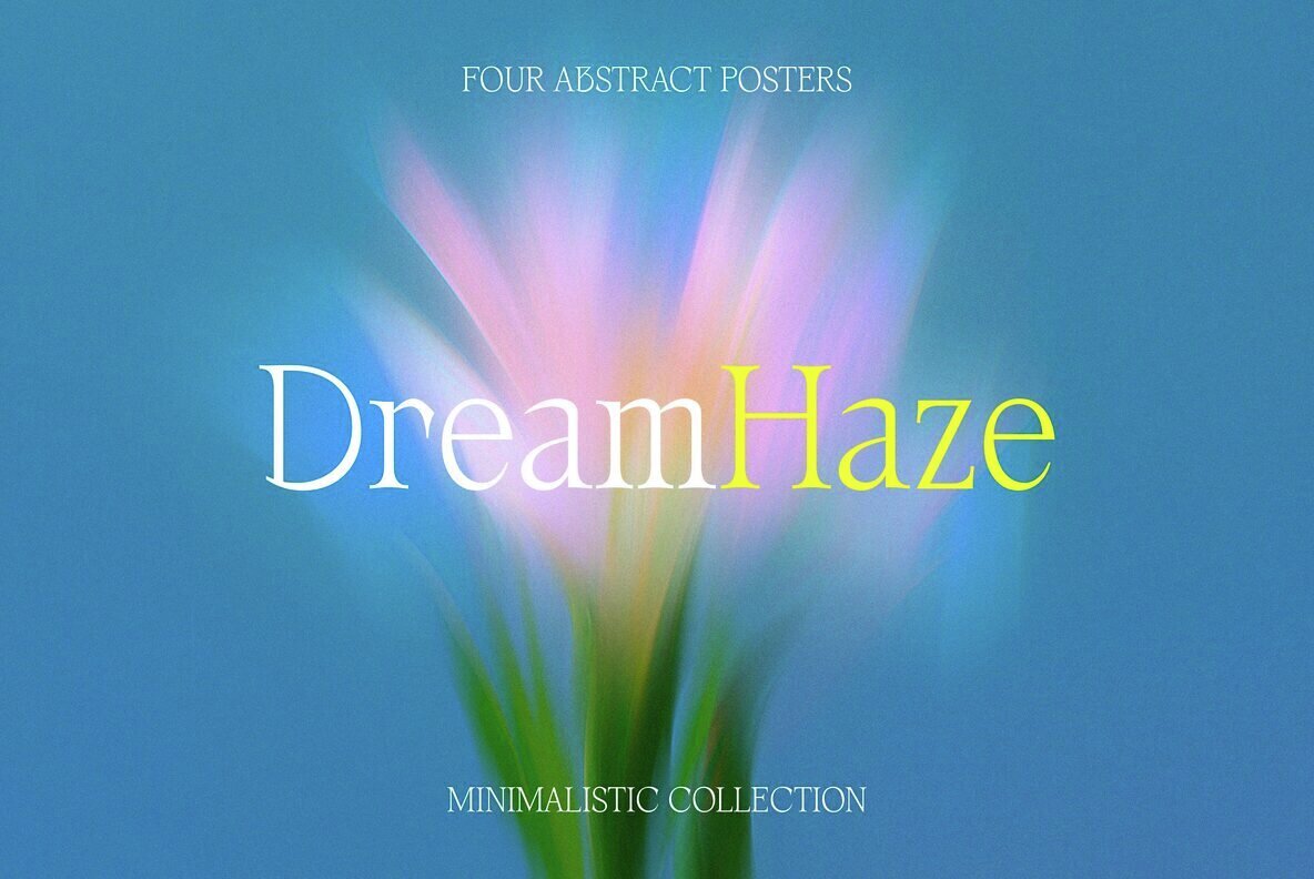 Dream Haze Abstract Flower Posters Collection 1