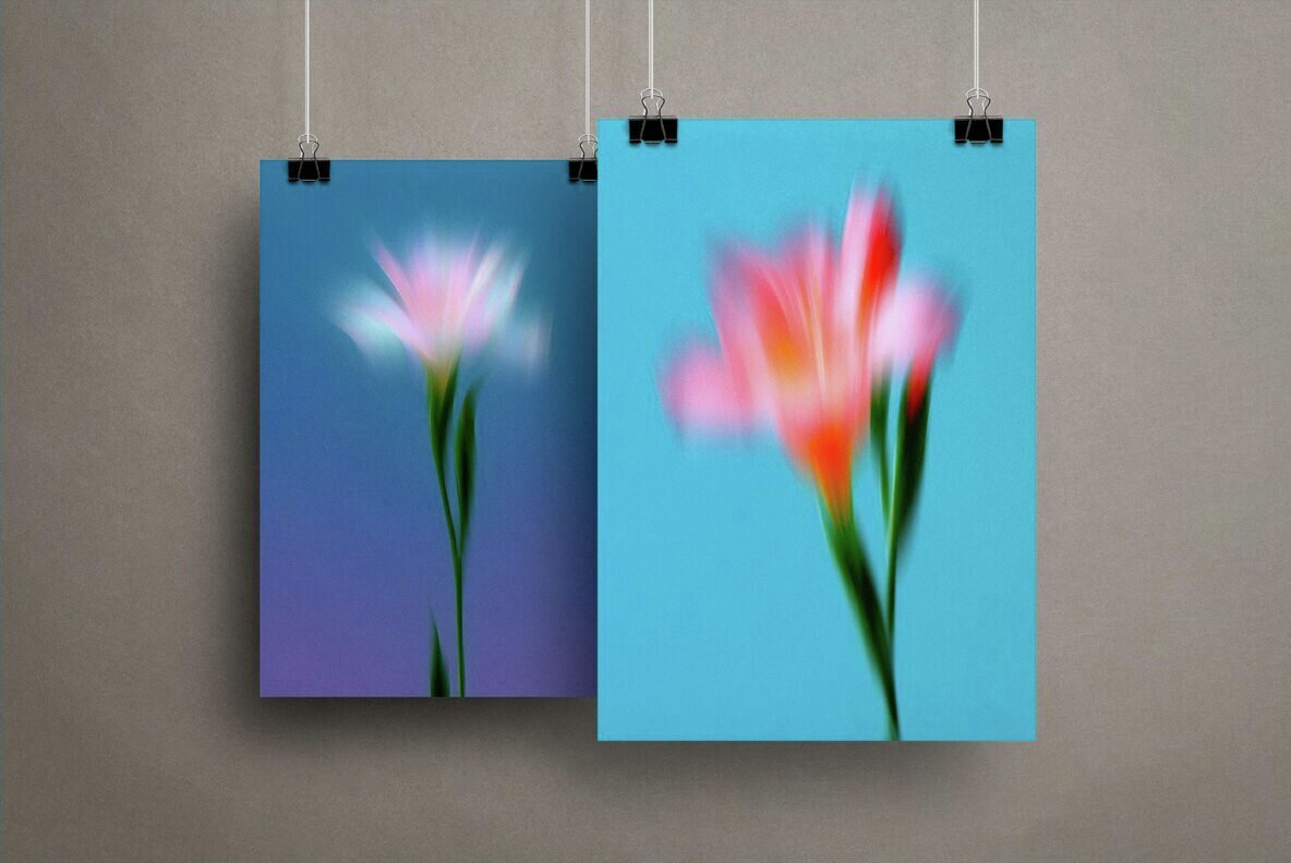 Dream Haze Abstract Flower Posters Collection 2