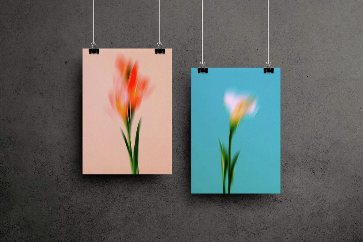 Dream Haze Abstract Flower Posters Collection 6