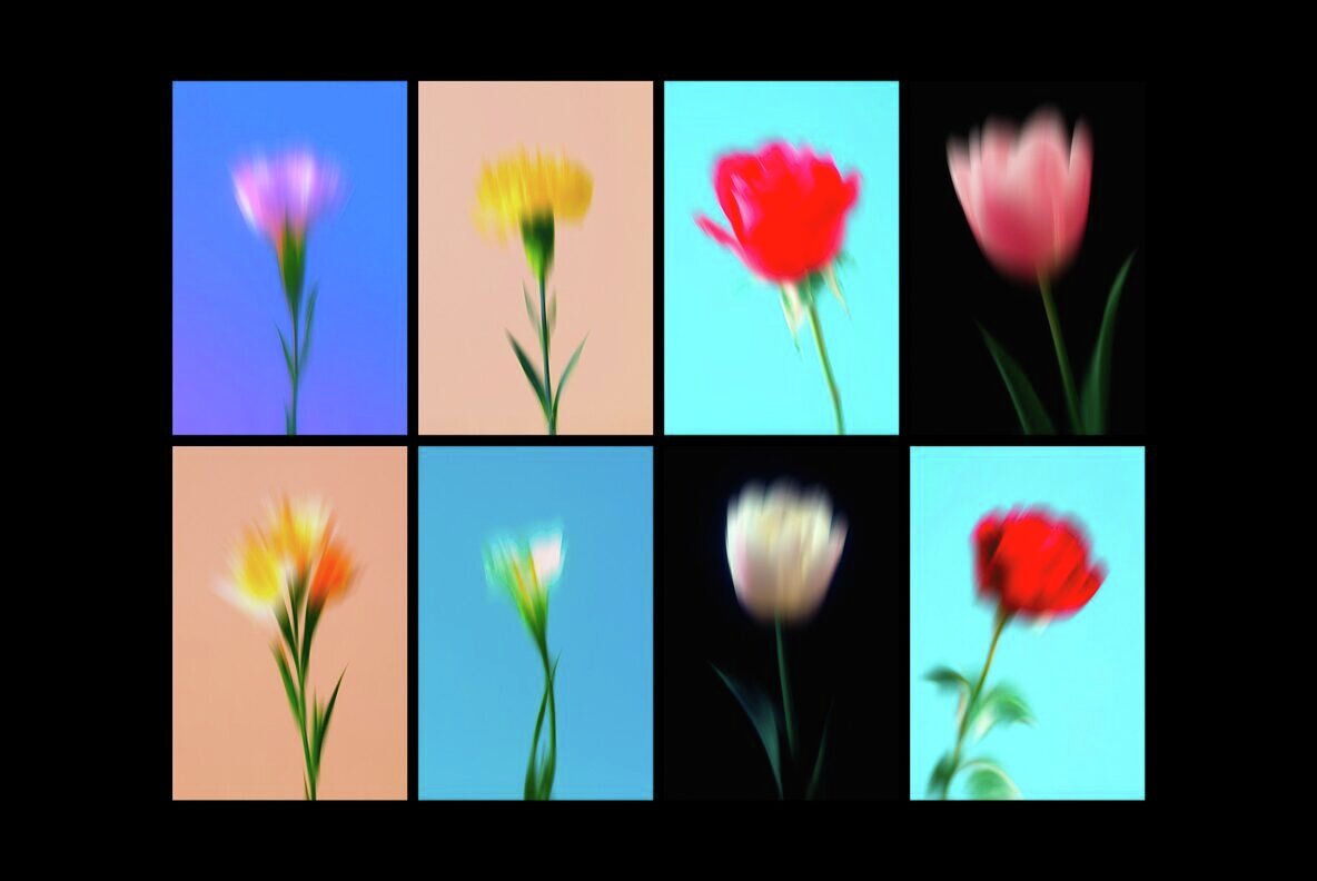 Dream Haze Abstract Flower Posters Collection 8