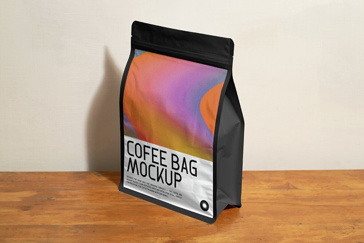 3 Realistic Scene Coffee Bag Mockup   VOL 5 2