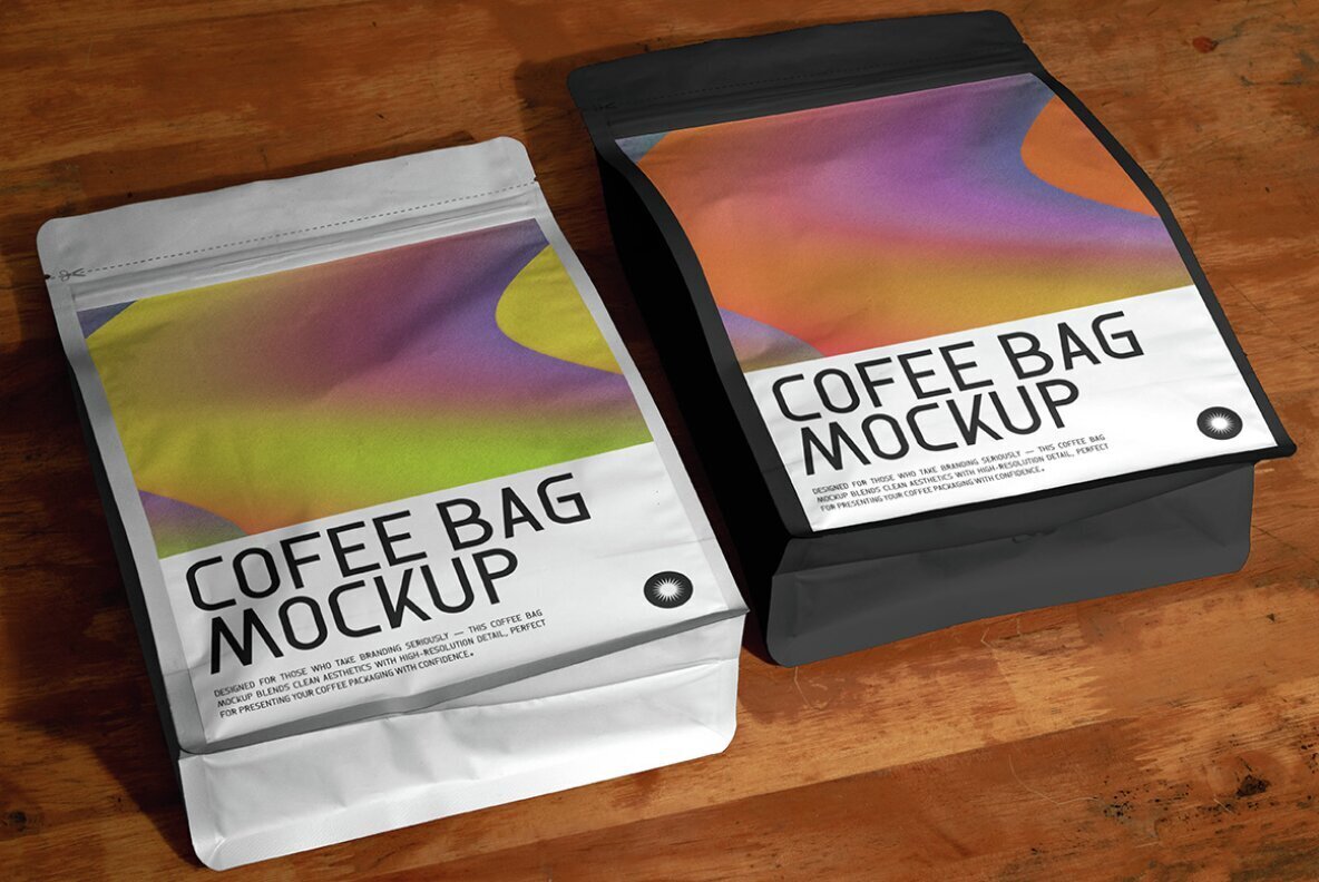 3 Realistic Scene Coffee Bag Mockup   VOL 5 3