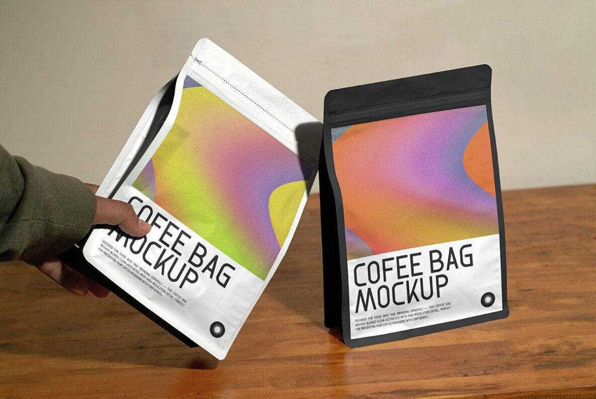 3 Realistic Scene Coffee Bag Mockup   VOL 5 4