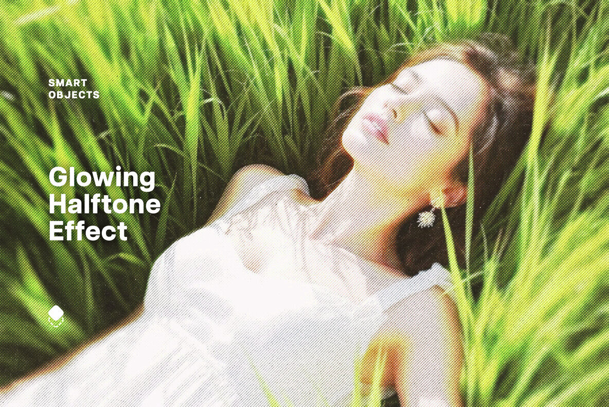 Glowing Halftone Photo Effect 1