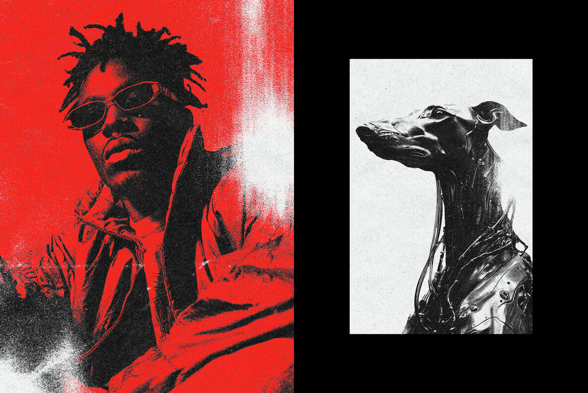 Grunge Risoprint Photo Effect 6