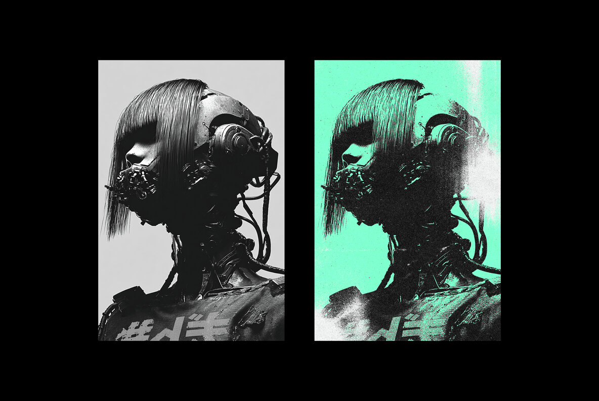 Grunge Risoprint Photo Effect 7