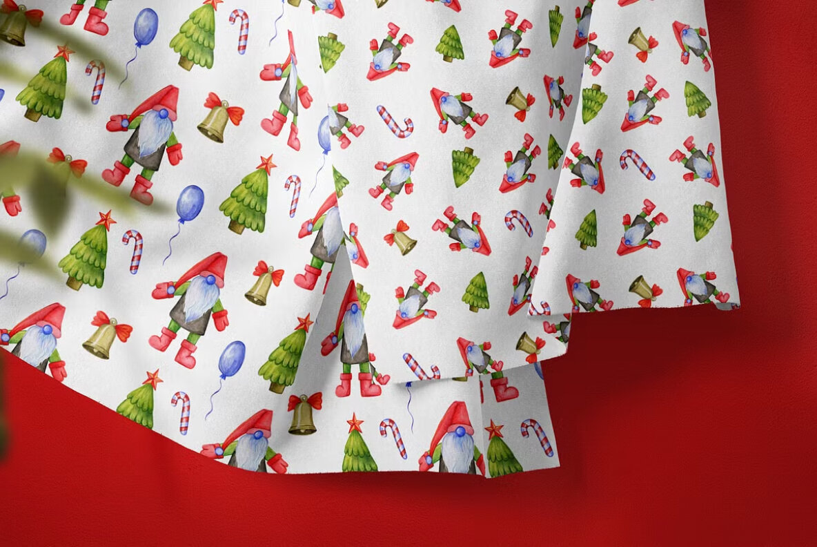 Christmas gnomes seamless patterns 3