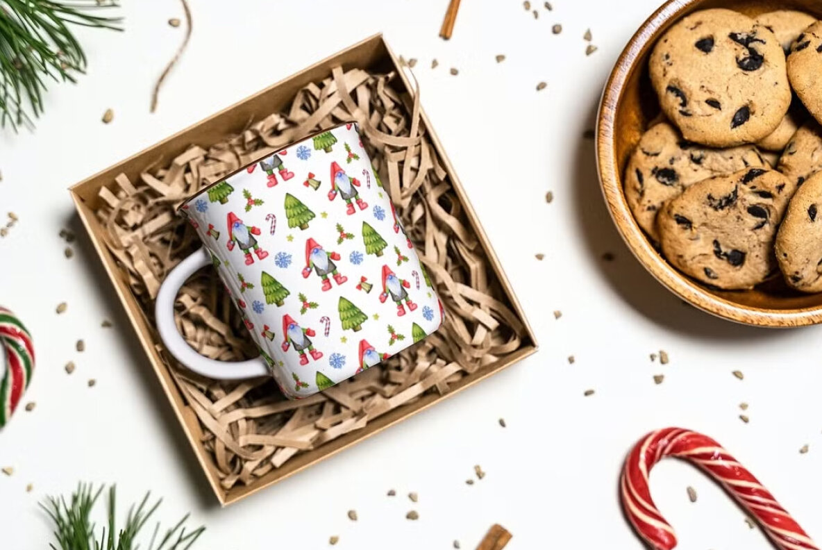 Christmas gnomes seamless patterns 5