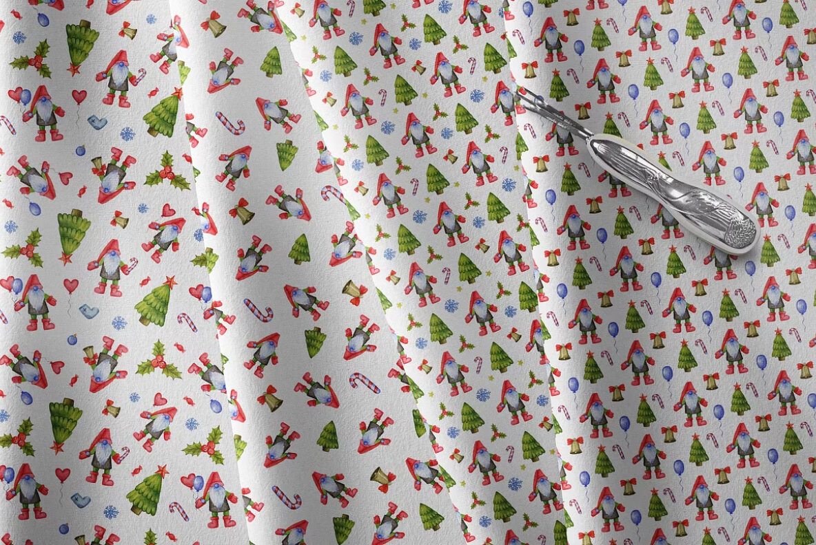 Christmas gnomes seamless patterns 7