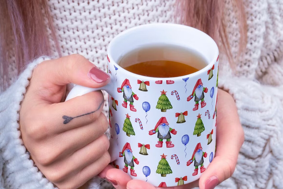 Christmas gnomes seamless patterns 8