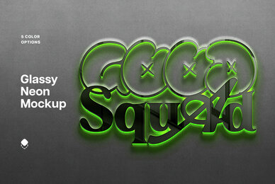 Glass Neon Sign Mockup Scenes