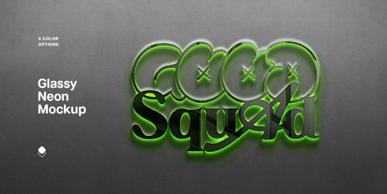 Glass Neon Sign Mockup Scenes