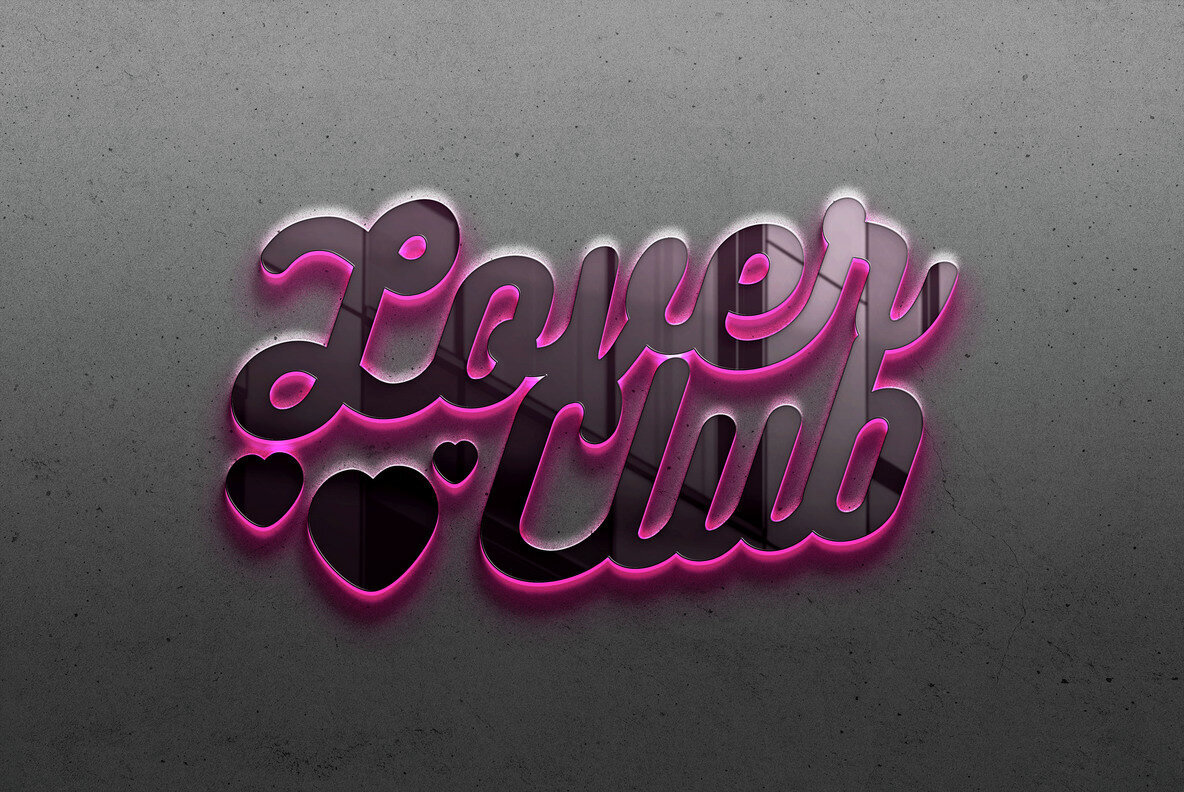 Glass Neon Sign Mockup Scenes 2