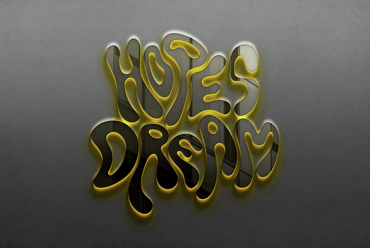 Glass Neon Sign Mockup Scenes 3