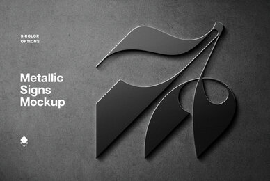 Stainless Metal Sign Mockups