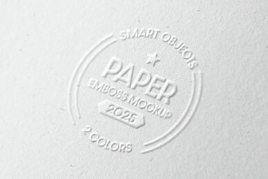 Embossed Paper Close Up Mockup