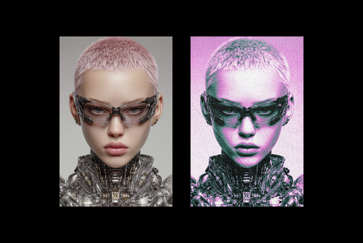 Y2K Retro Risoprint Photo Effect 7