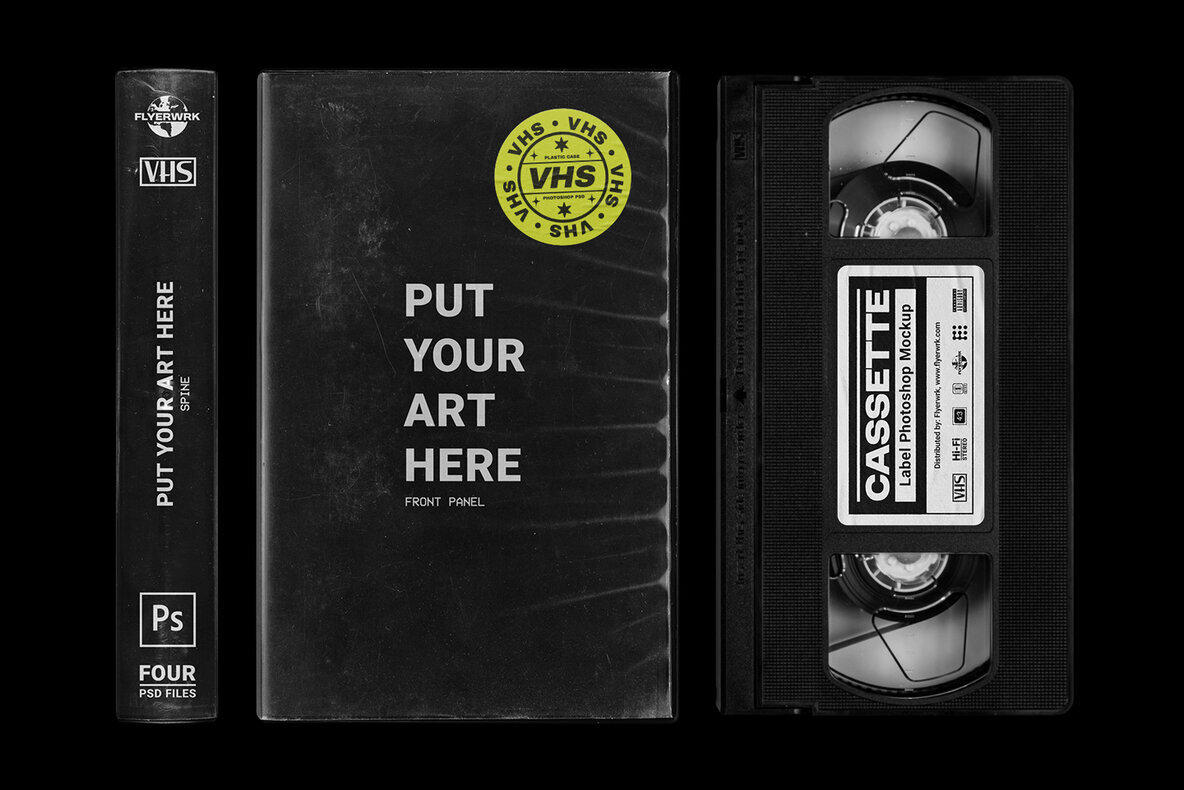 VHS Cassette Tape Case Mockup 1