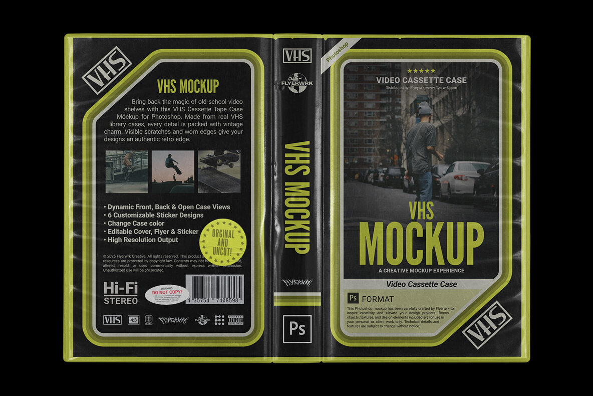 VHS Cassette Tape Case Mockup 3