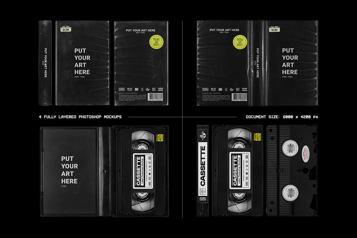 VHS Cassette Tape Case Mockup 10
