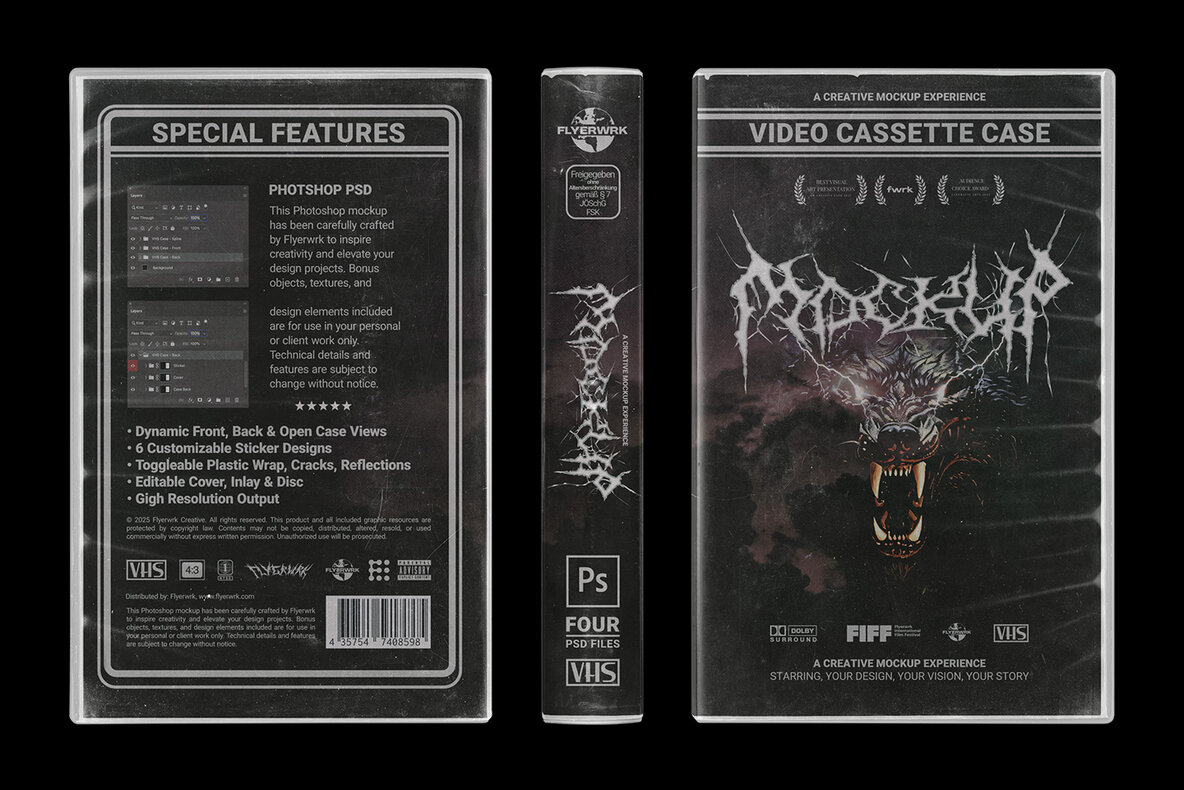 VHS Cassette Tape Case Mockup 11