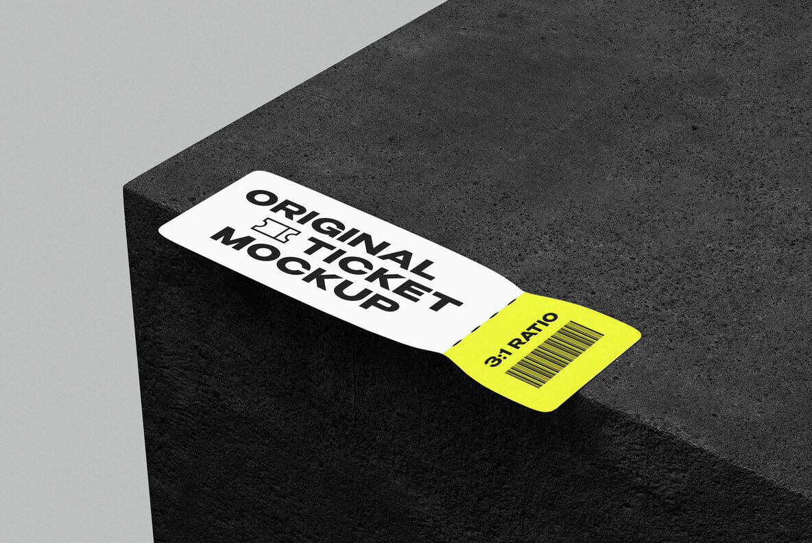 Minimalist Ticket Mockup 3