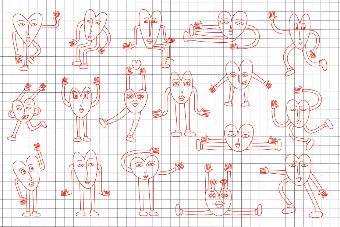 Groovy Hearts Stickers 3