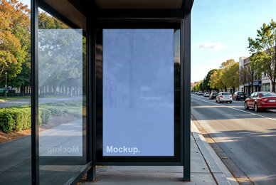 Bus Stop Advertising Mockup
