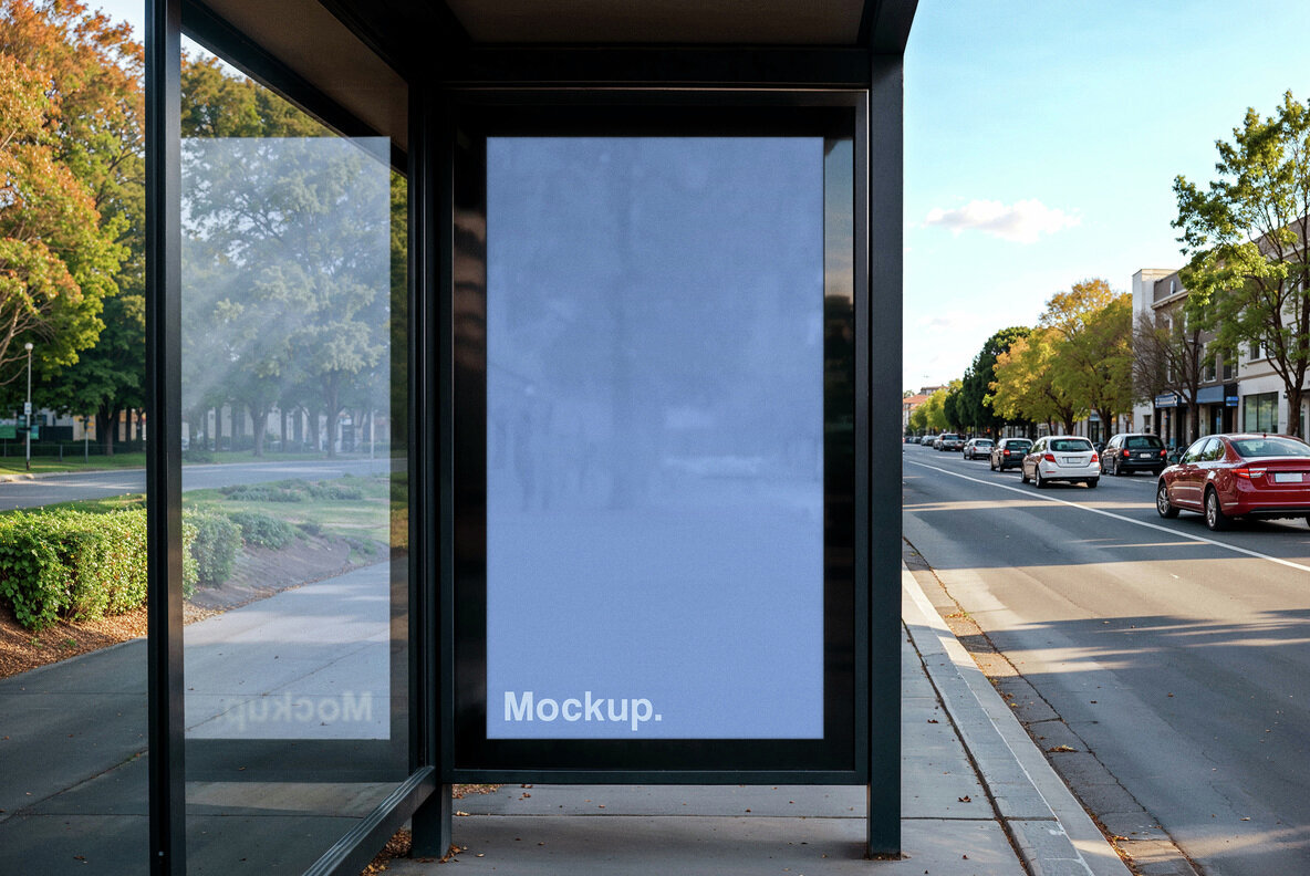 Bus Stop Advertising Mockup 1