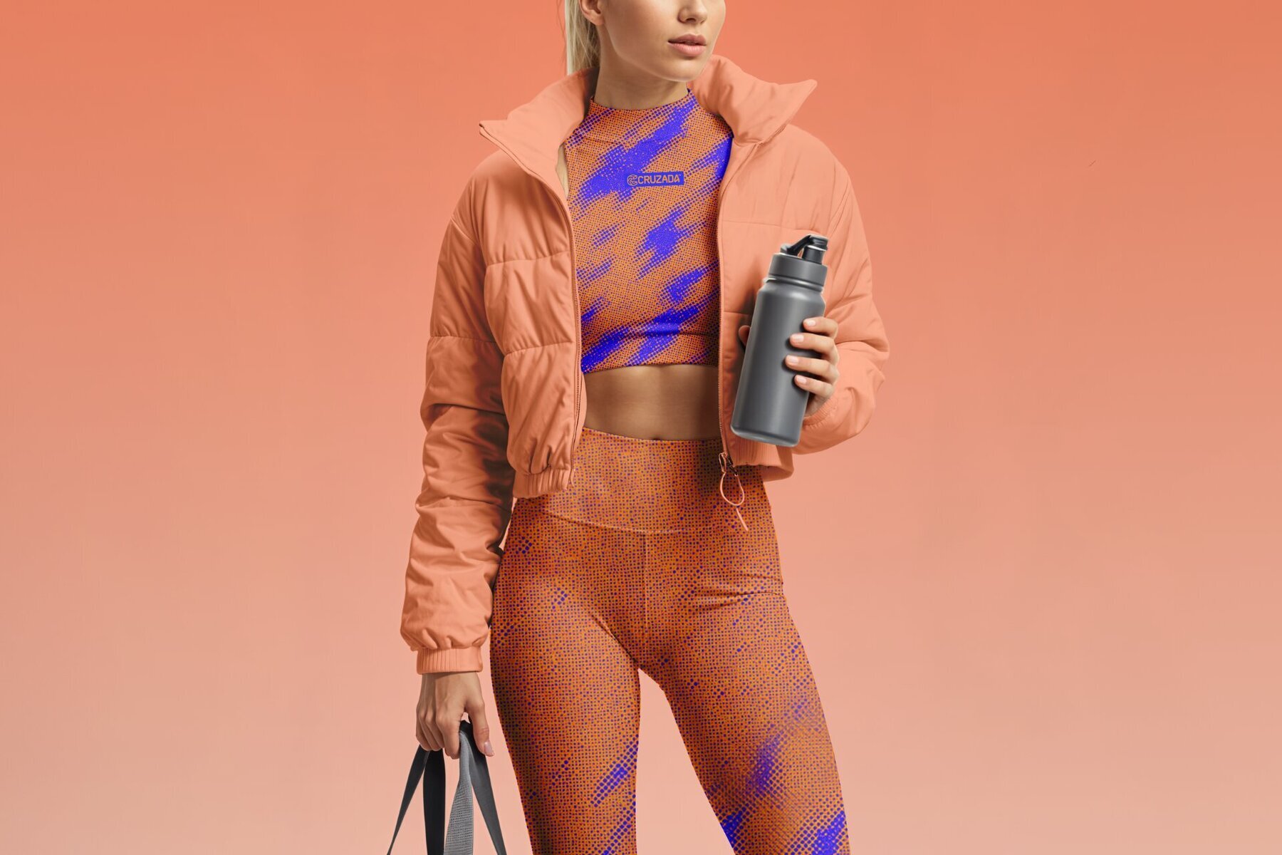 Gym Outfit with Jacket Mockup 3