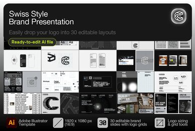 Swiss Style Brand Guidelines Presentation     30 Illustrator Grids