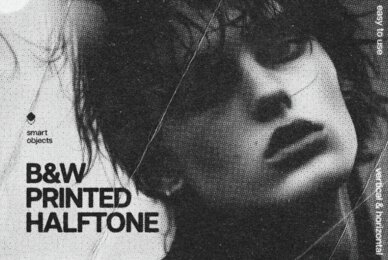 Black and White Printed Halftone Effect