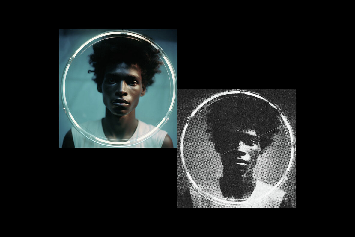 Black and White Printed Halftone Effect 6