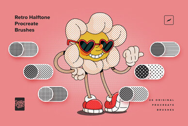 Retro Halftone Procreate Brushes