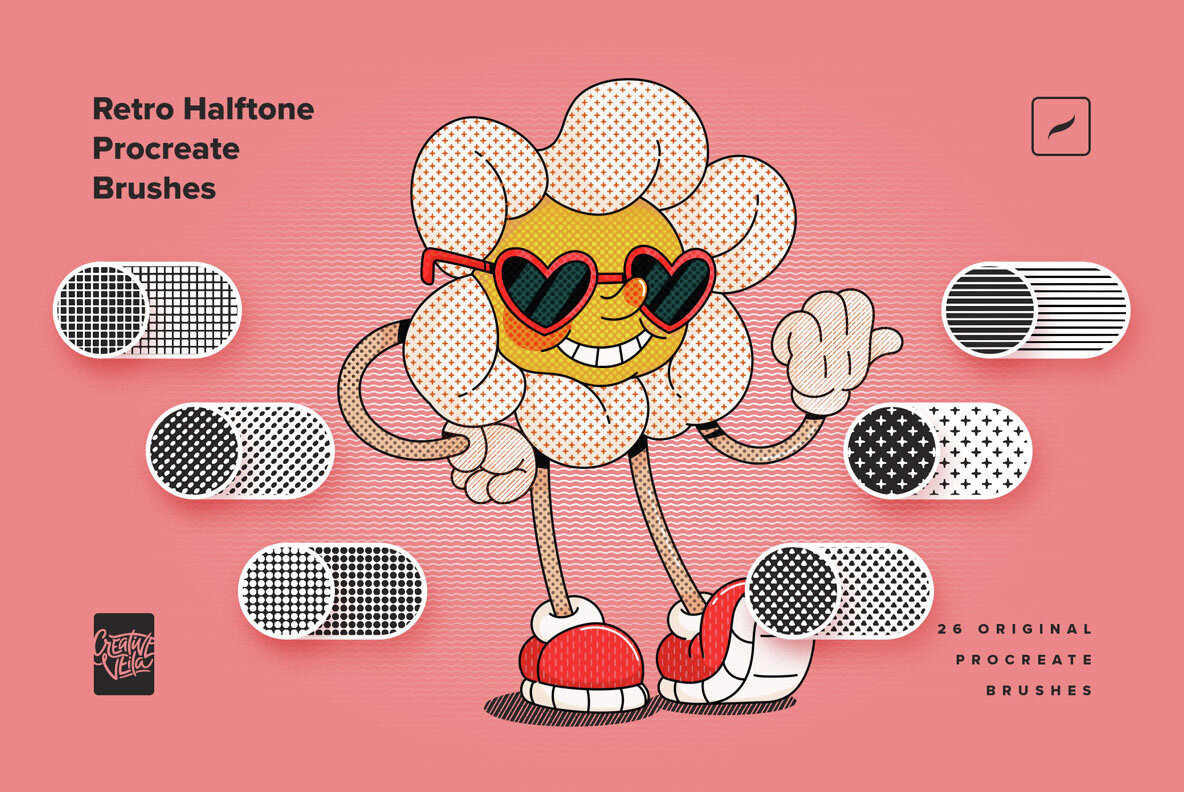 Retro Halftone Procreate Brushes 1