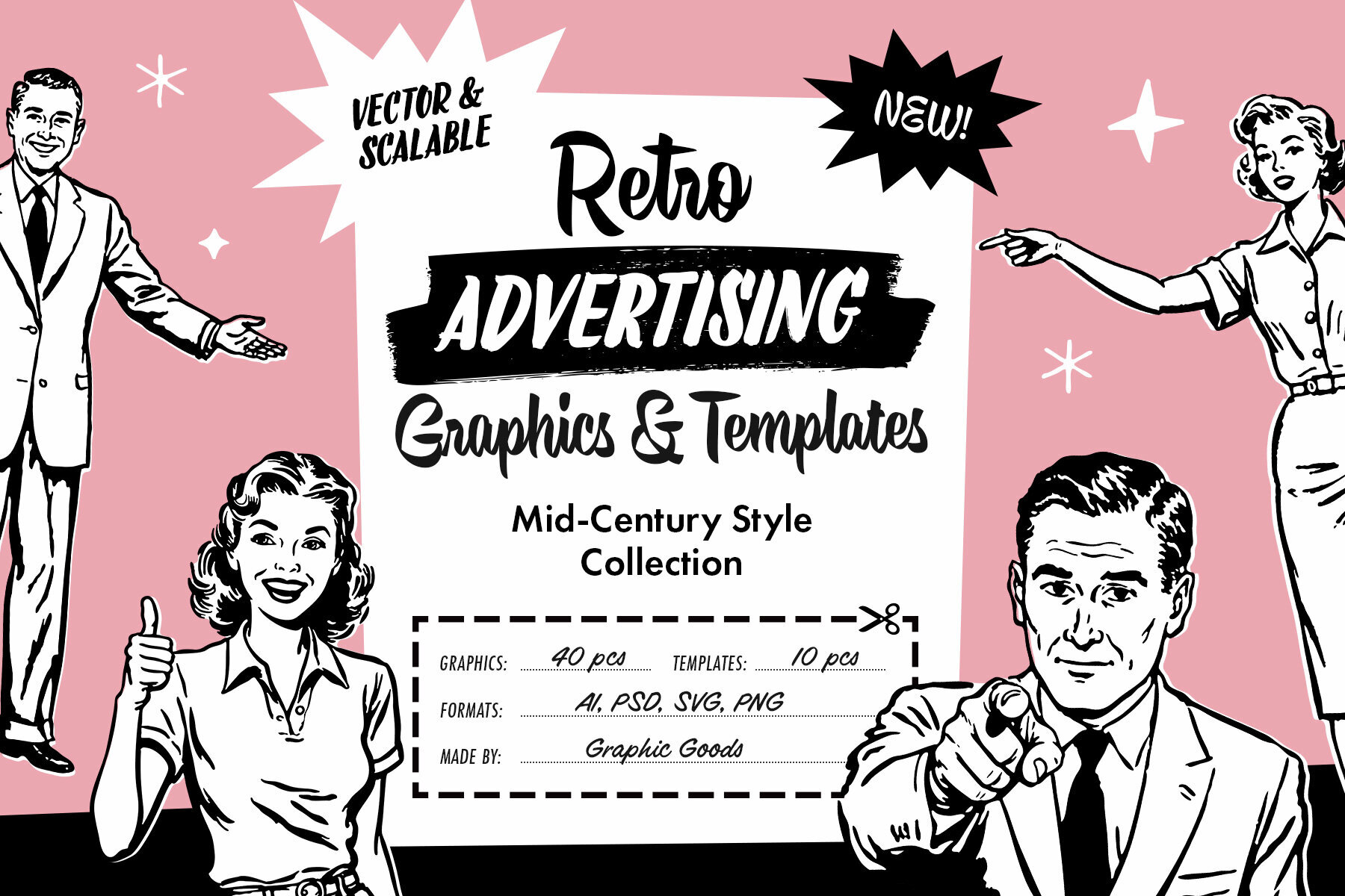 Retro Ad Graphics and Templates 1