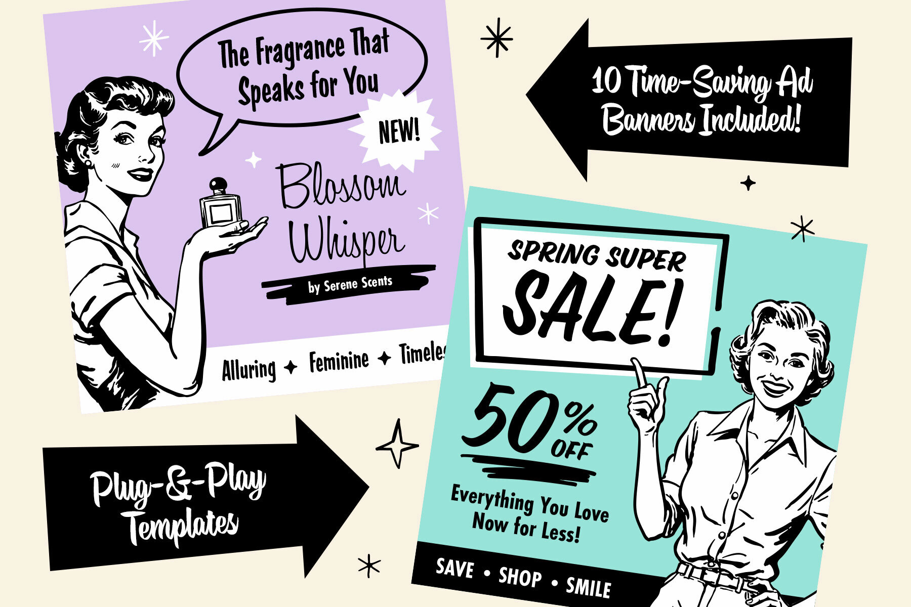 Retro Ad Graphics and Templates 2