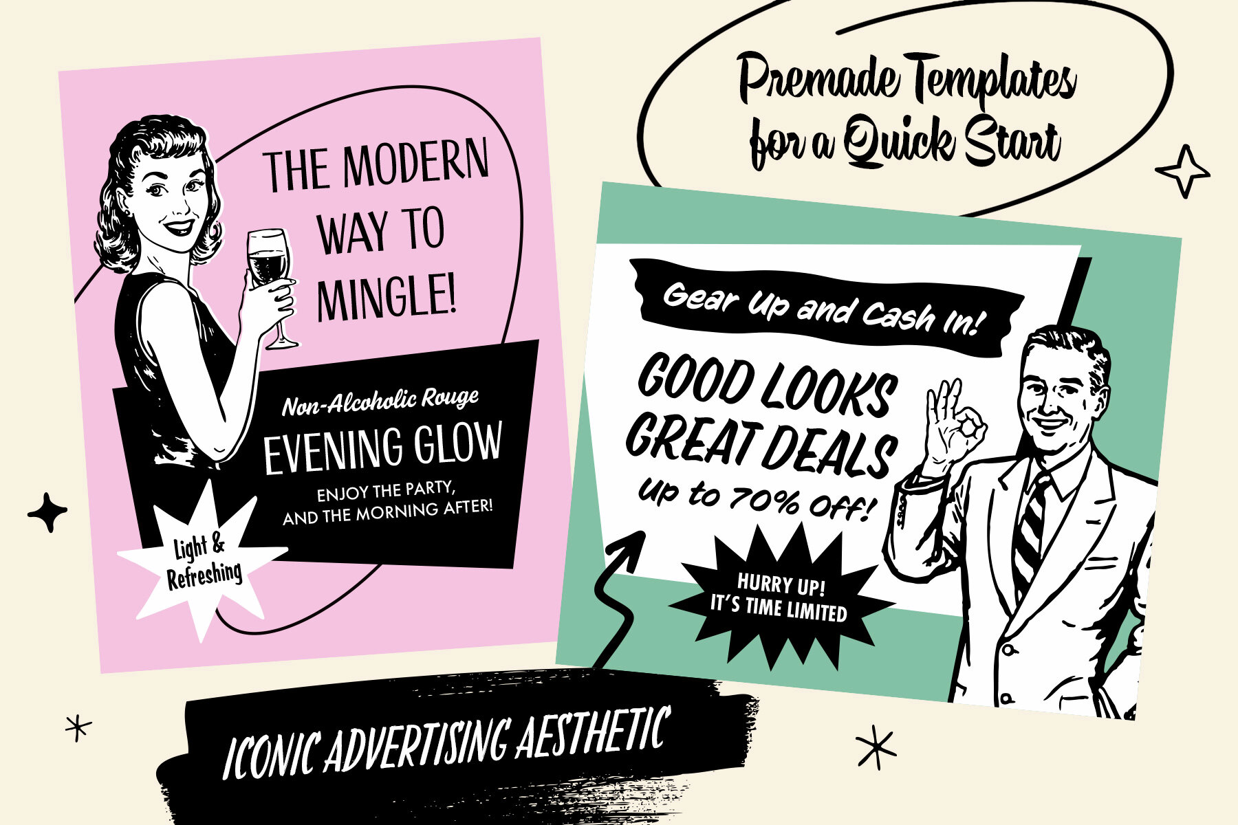 Retro Ad Graphics and Templates 6