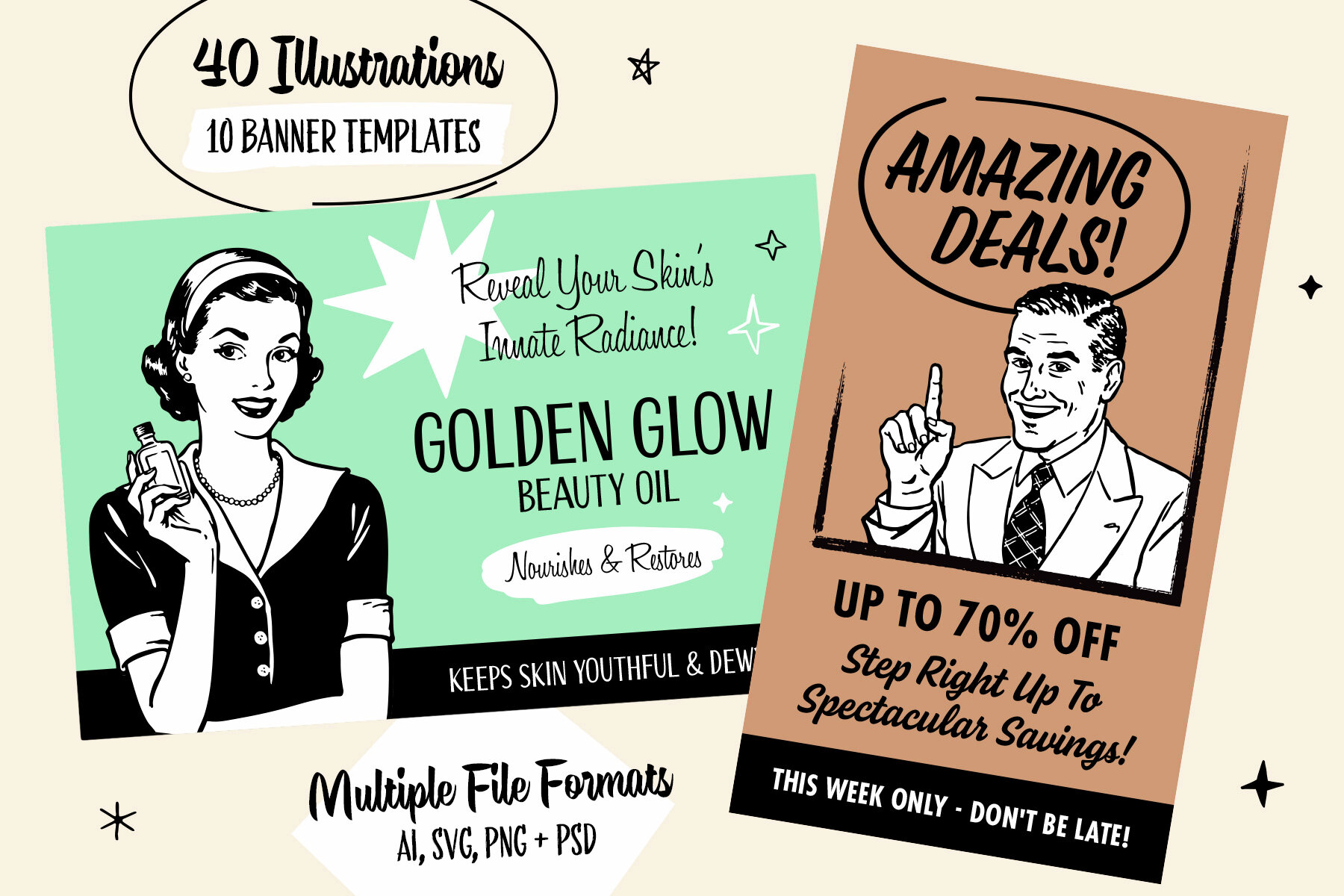 Retro Ad Graphics and Templates 8