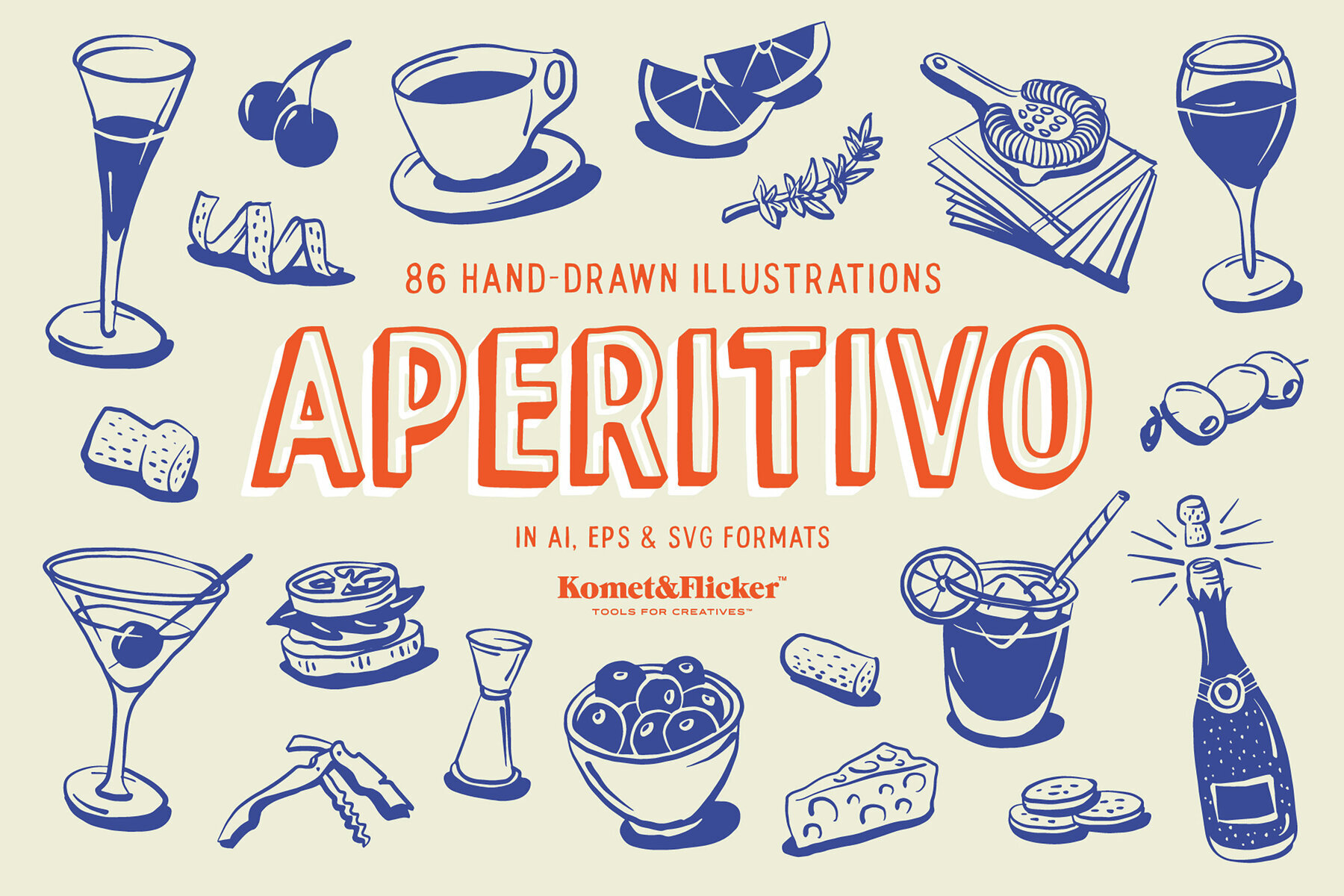 Aperitivo Hand drawn Illustrations 1