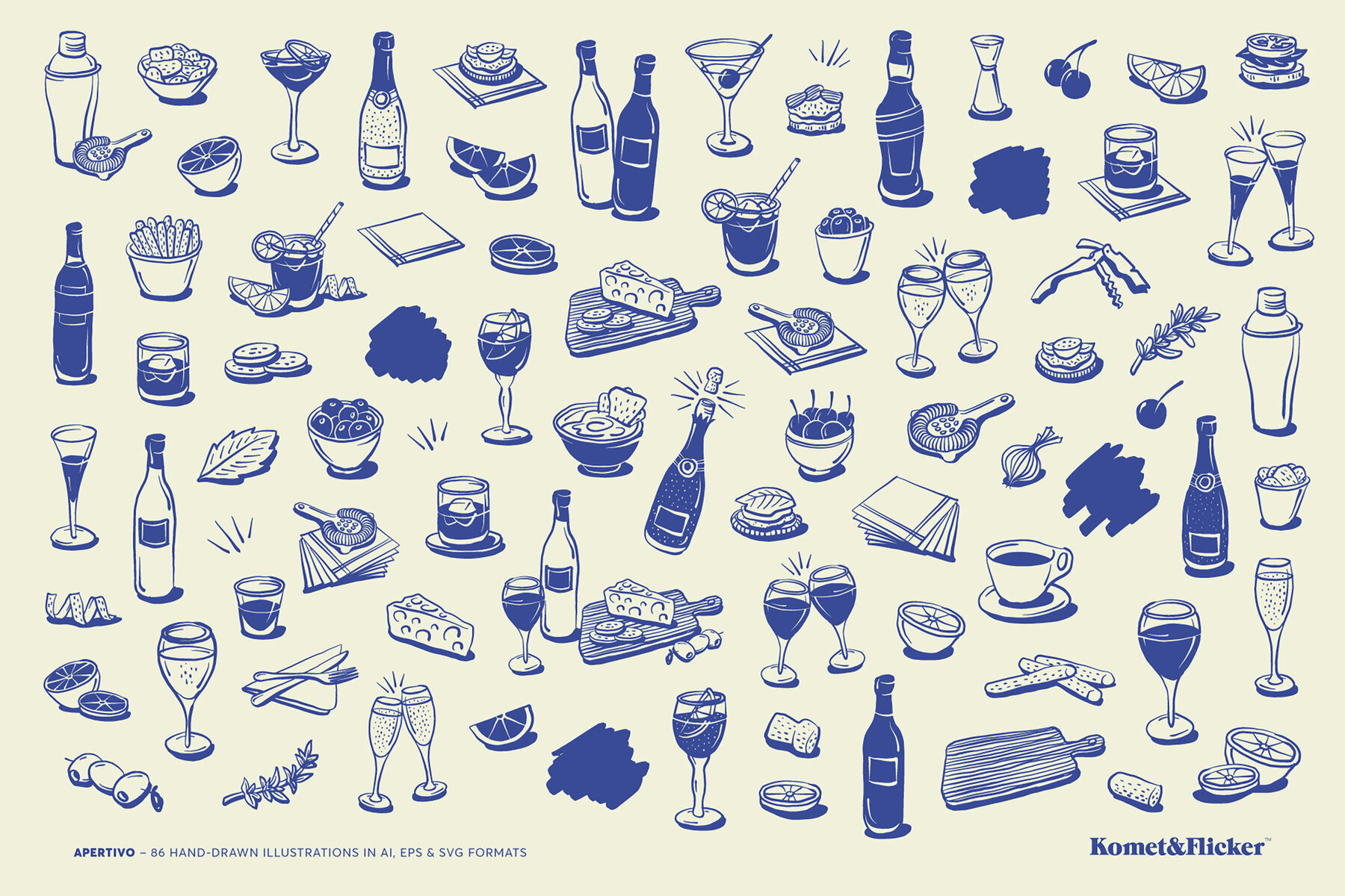 Aperitivo Hand drawn Illustrations 2