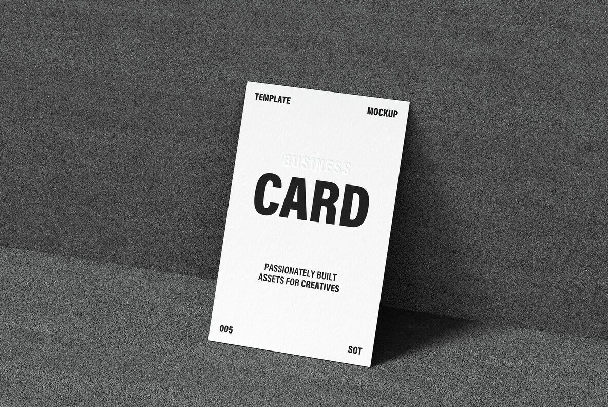 Concrete Angle Business Card 85x55mm Mockup 6
